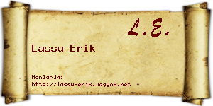 Lassu Erik névjegykártya